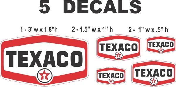 5 Texaco Oval Decal - Nice