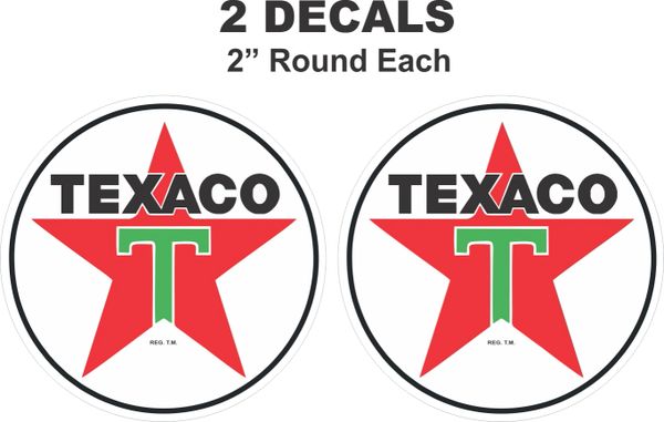 2 Texaco Decals 2 Inches Each