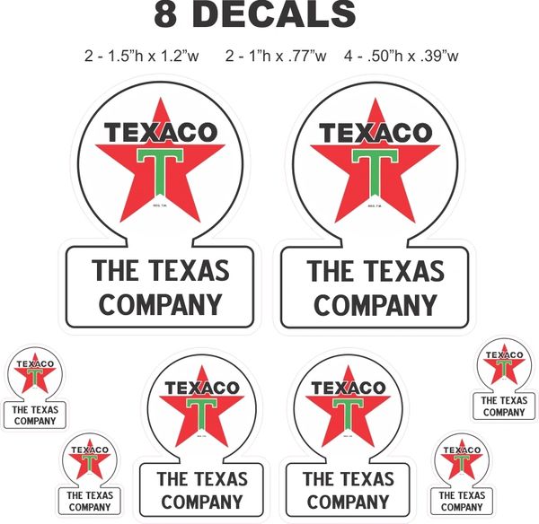 8 Decals Texaco The Texas Company