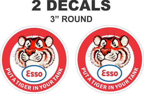 2 Esso Gasoline Round Put A Tiger In Your Tank