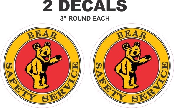 2 Bear Safety Service Decals - Nice