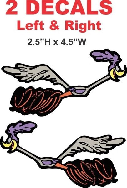 Real Nice Pair Road Runner Decals - You won't Find a more crisp decal anywhere else as this is made from original artwork.