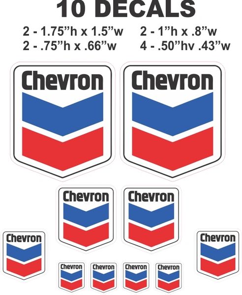 10 Chevron Decals - Great for Scale Models - gas / Oil Cans / Dioramas