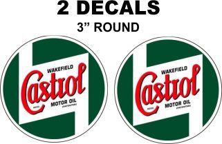 2 Vintage Style Castrol Motor Oil Decals