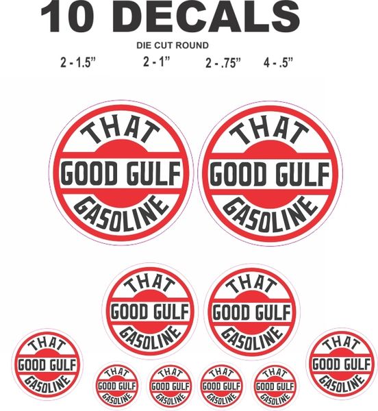 10 Vintage Style That Good Gulf Gasoline Decals - Great for scale models and more