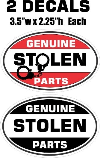 2 Genuine Stolen Parts Decals