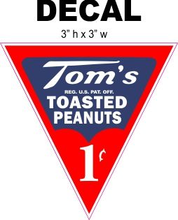 Tom's 1 cent Roasted Peanuts Decals