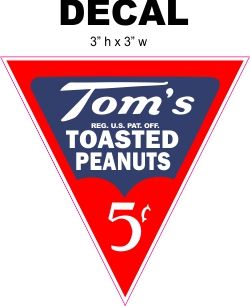 Tom's 5 cent Roasted Peanuts Decal