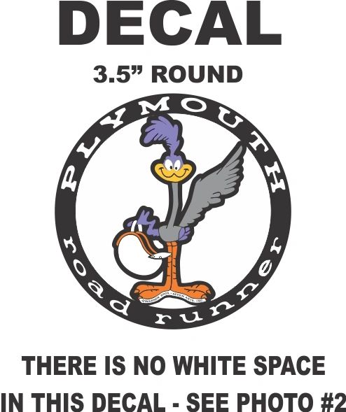 Road Runner Decal 3.%" round, Without Background