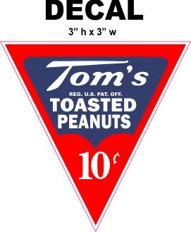 Tom's Roasted Peanuts 10 cents Decals