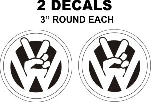 2 VW Peach Sign Decals