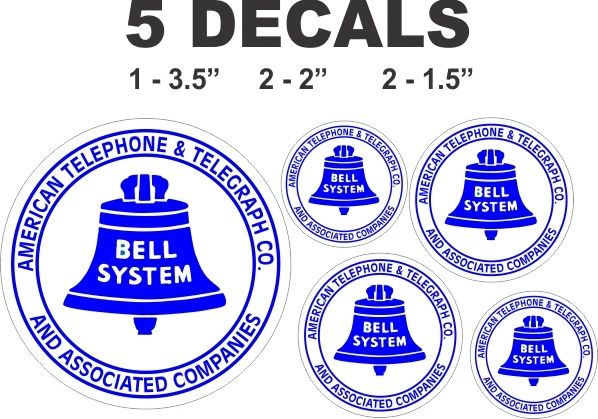 5 Bell System Telephone Decals - Great for any project