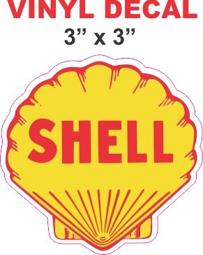 Yellow Shell Gasoline Decals