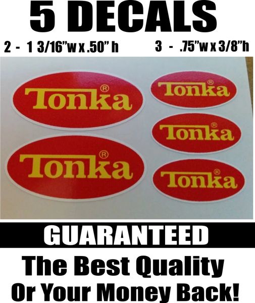 5 Tonka Red and Yellow Decals - You will not find any better decals anywhere!!