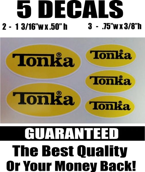 5 Tonka Decals Yellow and Black - You'll be hard pressed to find better decals