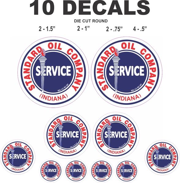 10 Standard Oil Company Service Decals, Great for Scale Models, Gas / Oil Cans, Dioramas and More!