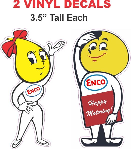 2 Decals Esso Boy and Girl Decals - Very Nice