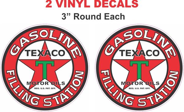 2 Texaco Filling Station Decals - Very Nice