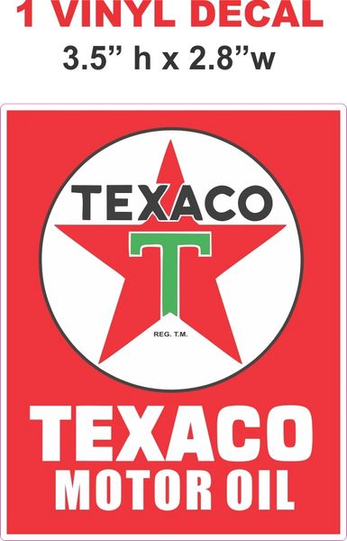 1 Red Texaco Motor Oil Decal - Nice and Sharp