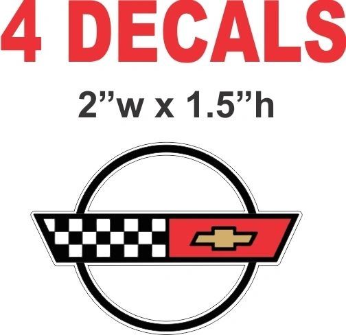 4 Chevrolet Corvette C4 Decals - Great For asftermarket rims or whatever project you have in mind. Die cut to shape.
