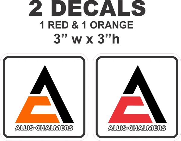 2 Allis Chalmers Decals - Very Nice