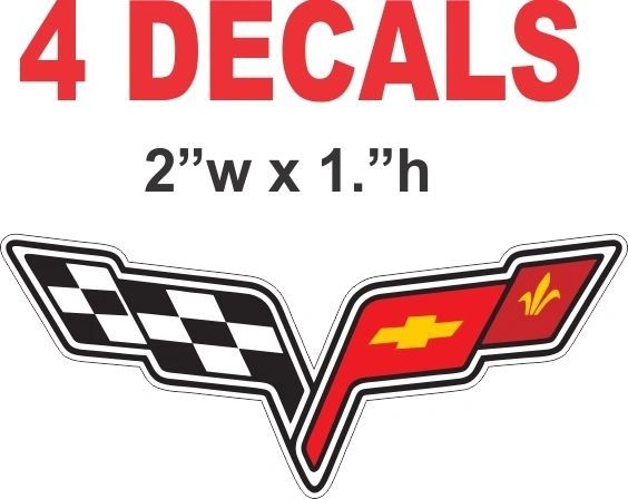 4 Chevrolet Corvette C6 Decals - Great for Rims and More - Die Cut Very Vice