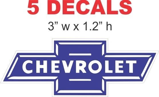 5 Chevrolet Bowtie Decals Die cut to shape