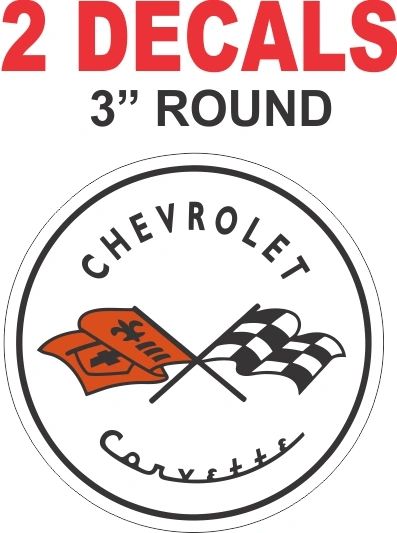 2 Chevrolet Corvette Cross flag decals - Nice!