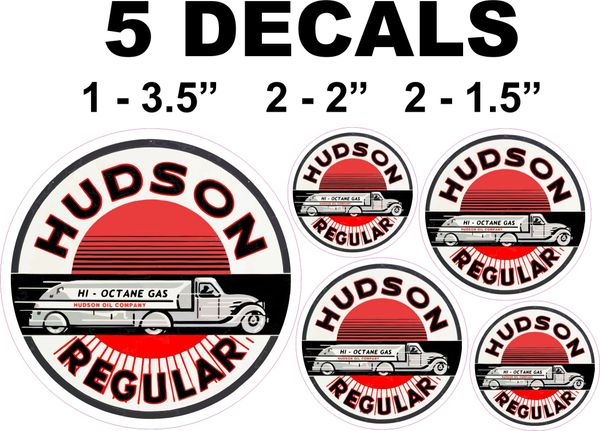 5 Hudson Regular Gasoline Decals