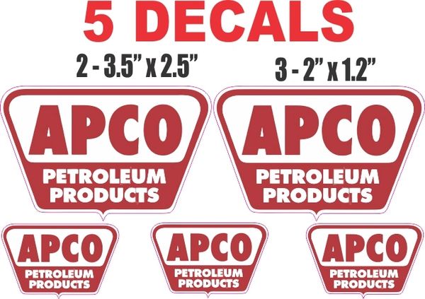 5 Apco Petroleum Products Decals