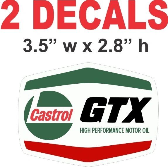 2 Castrol GTX Oil Decals