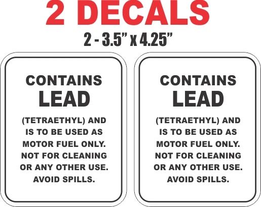 2 Contains Lead Larger Decals