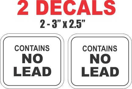 2 Gas Pump Decals - Contains No Lead
