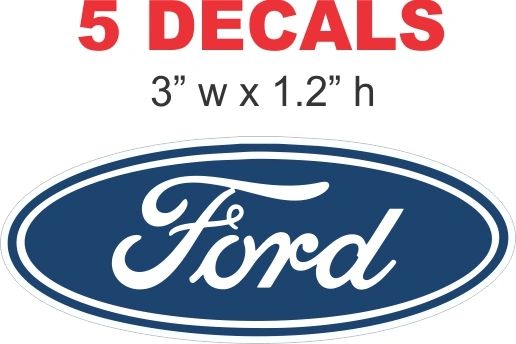 5 Ford Oval Decals
