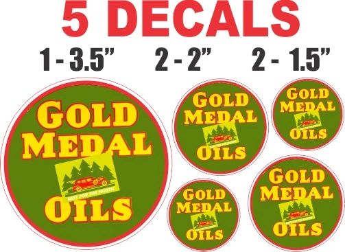 5 Gold Medal Oils Decals