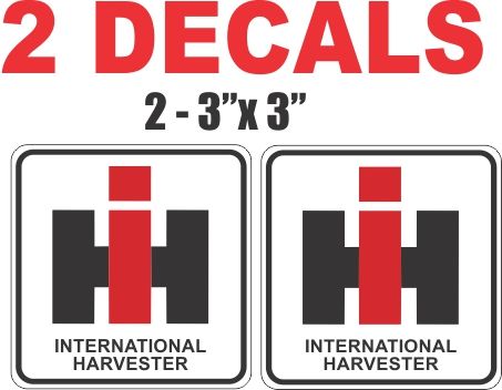 2 IH Iternational Harvester Decals