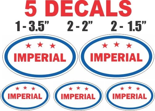 5 Imperial Gasoline Oval Decals