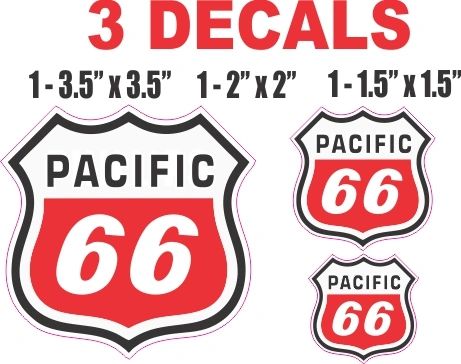 3 Pacific 66 Decals