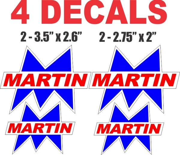 4 Martin Gasoline Decals