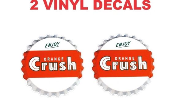 2 Orange Crush Cap Decals - Very Nice