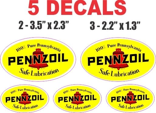 5 Pennzoil Decals