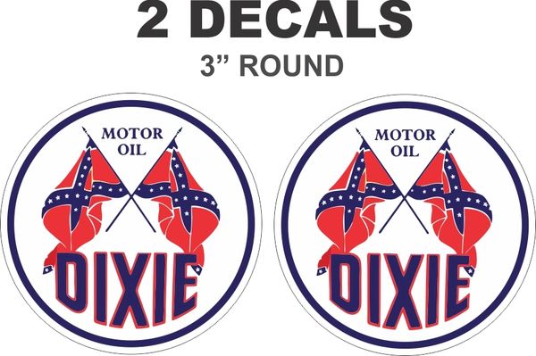 2 Dixie Motor Oil Decals