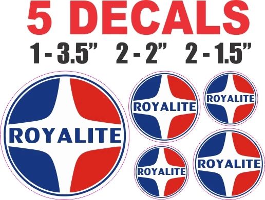 5 Royalite Gasoline Decals