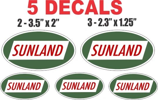 5 Sunland Gasoline Decals