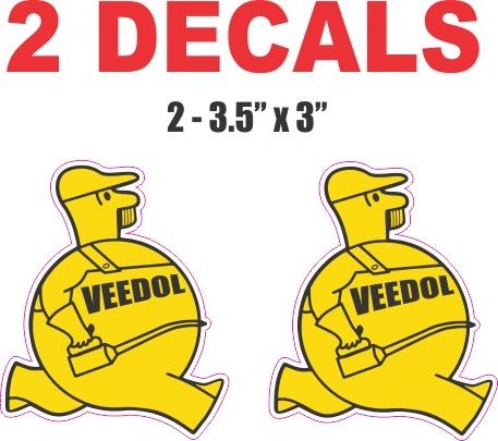 2 Veedol Man Oil Decals