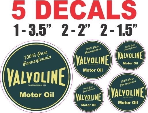 5 Valvoline Motor Oil Decals