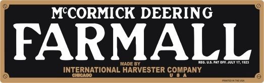 McCormick Deering Farmall Decal 5" wide x 1.6" Tall