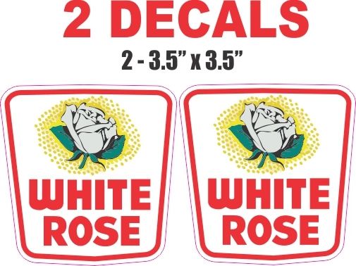 2 White Rose Decals - Nice and Sharp