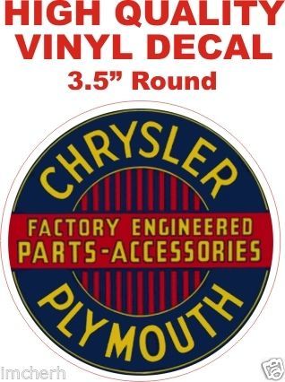 1 Chrysler Plymouth Parts and Accessories Decal