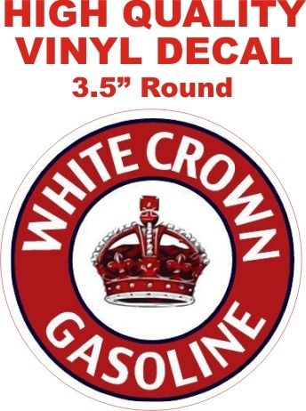 1 White Crown Gasoline Decal